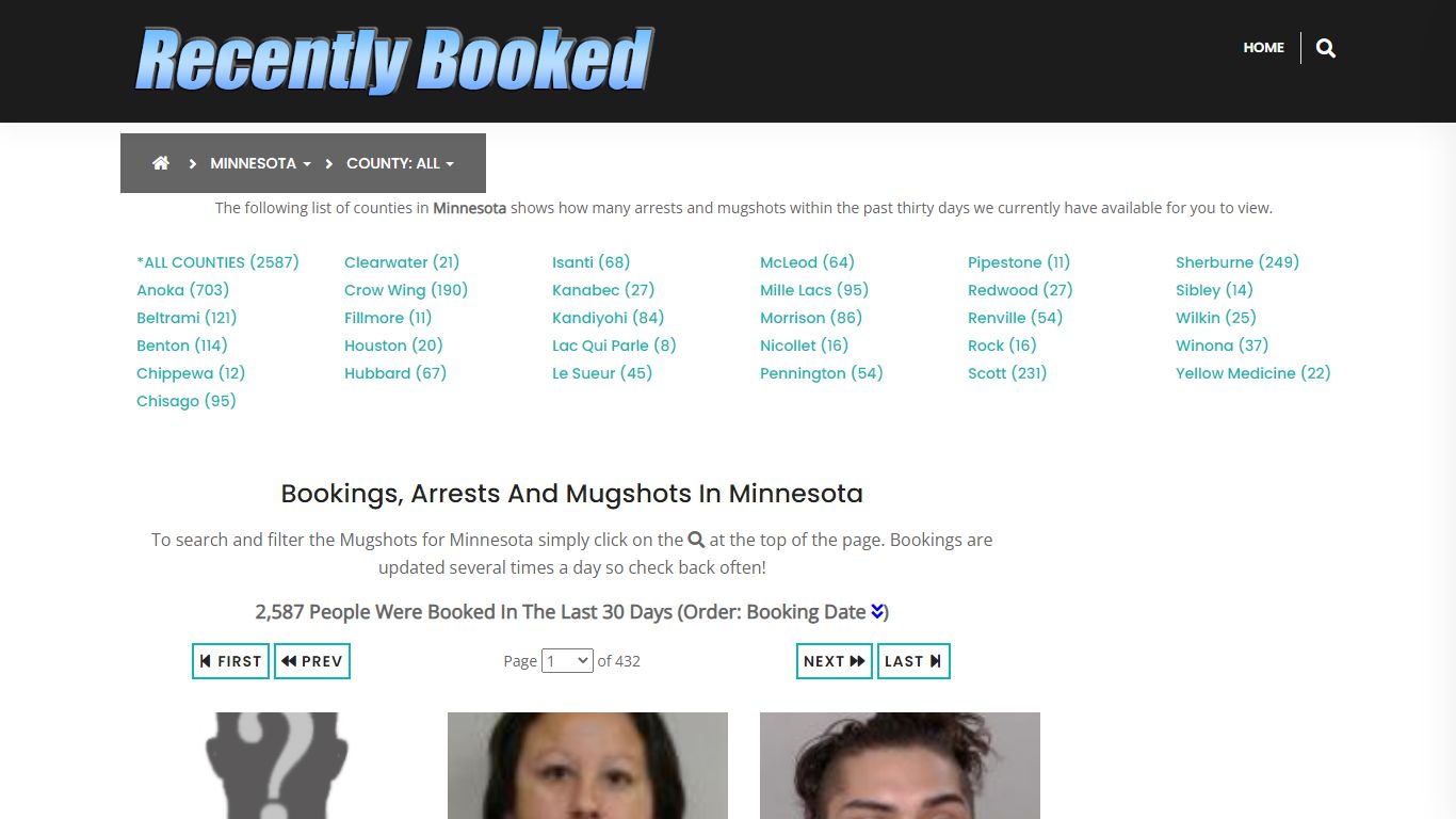 Recent bookings, Arrests, Mugshots in Minnesota - Recently Booked